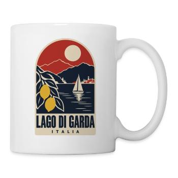 Lago di Garda Vintage-Reiseplakat Gardasee - Tasse - Weiß - Rechts