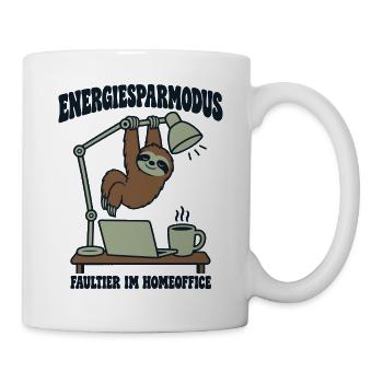 Energiesparmodus Faultier im Homeoffice - Tasse - Weiß - Rechts
