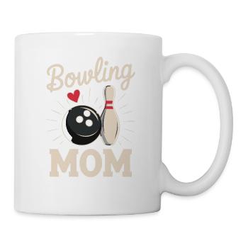 Bowling Mom Mit Herz Kugel Und Kegel - Tasse - Weiß - Rechts