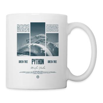 Green Tree Python Modern Reptile Keeper Streetwear - Tasse - Weiß - Rechts
