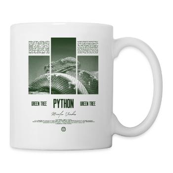 Green Tree Python Modern Reptile Keeper Streetwear - Tasse - Weiß - Rechts