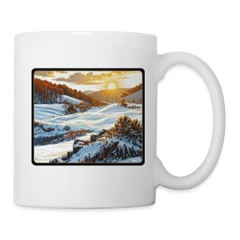 Wintersonnenaufgang in den Bergen - Tasse - Weiß - Rechts