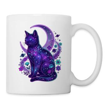 Galaktische Mondkatze - Tasse - Weiß - Rechts