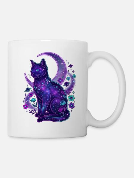 Galaktische Mondkatze - Tasse - Weiß