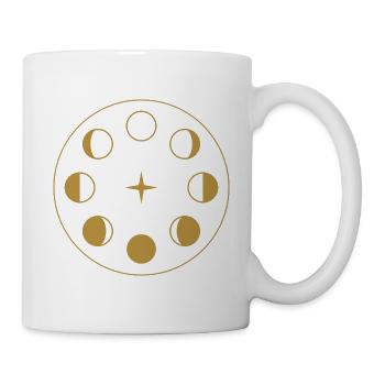 Mondphasenrad – Goldener Mondzyklus - Tasse - Weiß - Rechts