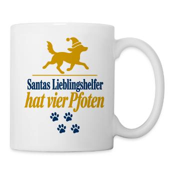 Santas Lieblingshelfer hat vier Pfoten Hund - Tasse - Weiß - Rechts