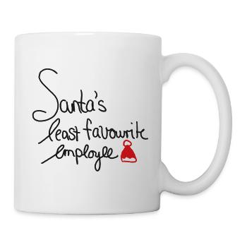 Santa's Least Favourite Employee – Weihnachtshumor - Tasse - Weiß - Rechts