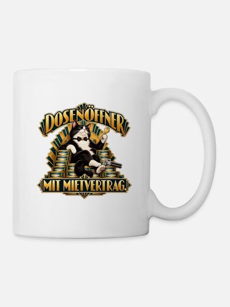 Dosenöffner mit Mietvertrag - Tasse - Weiß