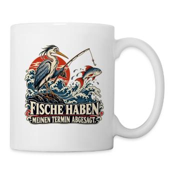 Angeln ohne Zusage - Tasse - Weiß - Rechts
