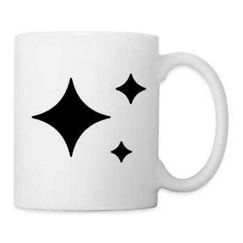 Funkelnde Sterne - Glitzer - Tasse - Weiß - Rechts