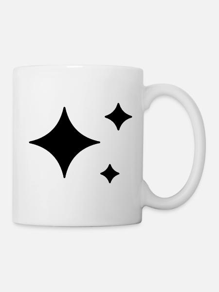 Funkelnde Sterne - Glitzer - Tasse - Weiß