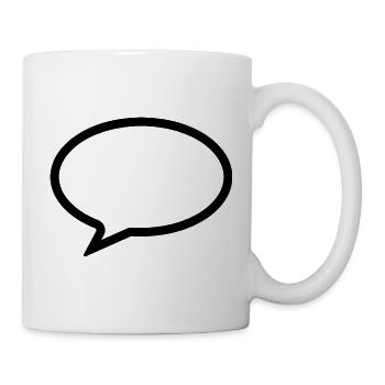 Sprechblase - leer - Tasse - Weiß - Rechts