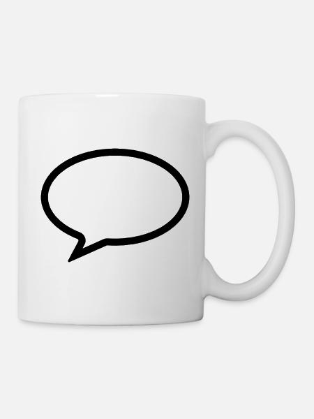 Sprechblase - leer - Tasse - Weiß