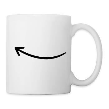 Pfeil nach links - geschwungen, handgezeichnet - Tasse - Weiß - Rechts