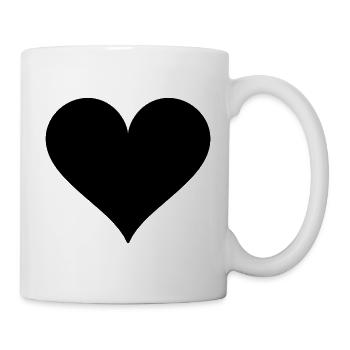 Herz - schlicht - Tasse - Weiß - Rechts