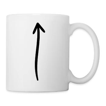 Pfeil nach oben - handgezeichnet - Tasse - Weiß - Rechts