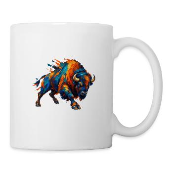Chromatischer aufladender Bison - Tasse - Weiß - Rechts