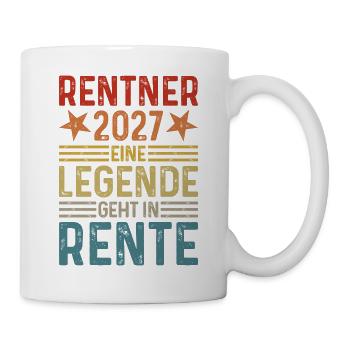 Rentner 2027 Eine Legende geht in Rente - Tasse - Weiß - Rechts
