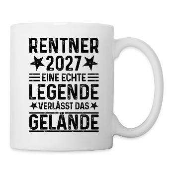 Rentner 2027 Eine Legende verlässt das Gelände - Tasse - Weiß - Rechts
