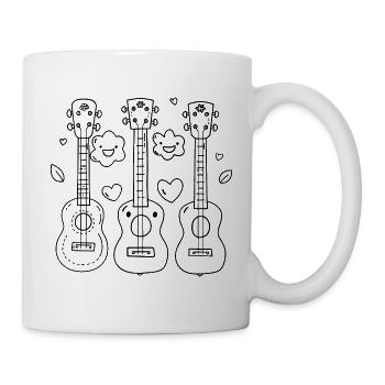 Lustige Ukulele - Tasse - Weiß - Rechts