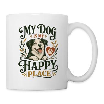 Mein Hund ist mein Glücksort – Design für Hundeliebhaber - Tasse - Weiß - Rechts