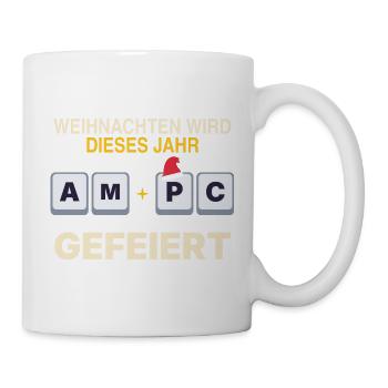 Weihnachten wird dieses Jahr am PC gefeiert - Tasse - Weiß - Rechts