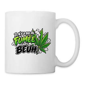 Ohne Gras gibt es keinen Rauch Cannabis Pop Art - Tasse - Weiß - Rechts