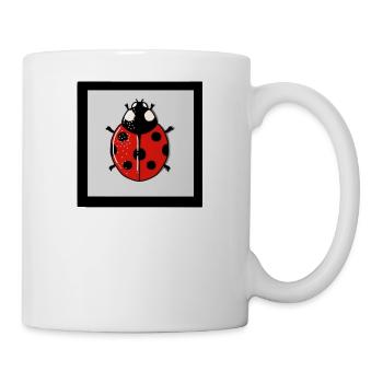 Cartoon-rote Marienkäfer - Tasse - Weiß - Rechts