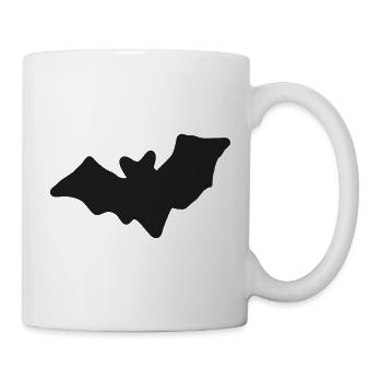 Dunkle Fledermaus, handgezeichnete Silhouette - Tasse - Weiß - Rechts