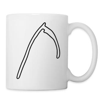 Sense – einfache schwarze Umrisszeichnung - Tasse - Weiß - Rechts