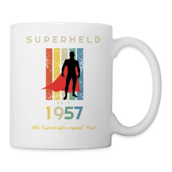 Jahrgang 1957 Superheld 70. Geburtstag Mann Opa - Tasse - Weiß - Rechts
