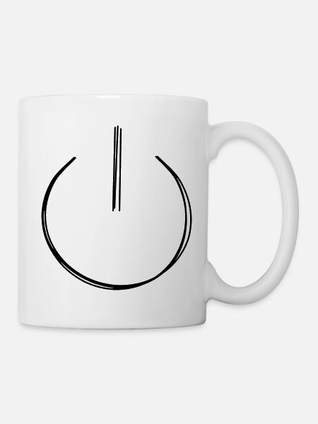 Einschalter handgezeichnet - Tasse - Weiß