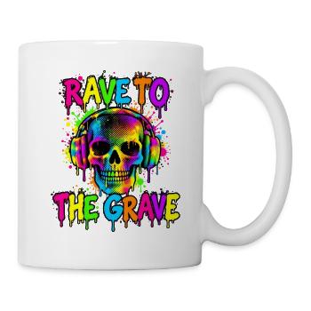 Rave Skull Neon-Kopfhörer - Tasse - Weiß - Rechts
