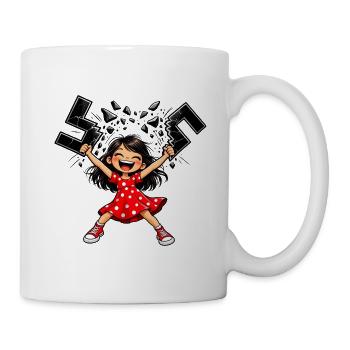 PolkaDots Mädchen zerbricht Glas - Tasse - Weiß - Rechts