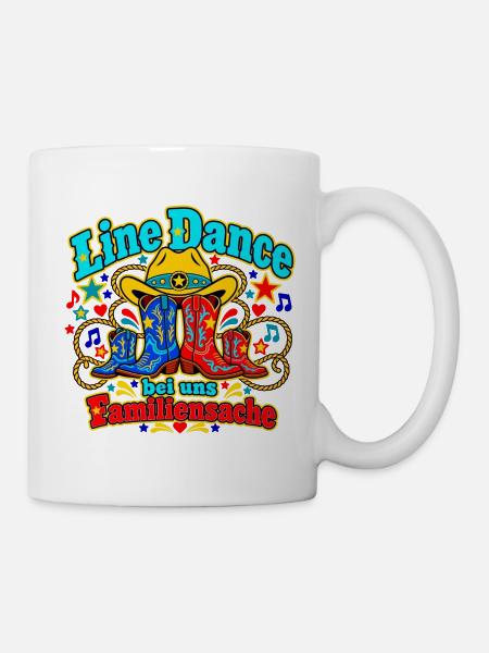 Line Dance Familienmotiv - Tasse - Weiß