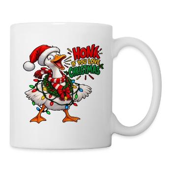 Schreiende Gans – Weihnachtshumor - Tasse - Weiß - Rechts