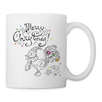 Weihnachtshuhn - Tasse - Weiß - Rechts