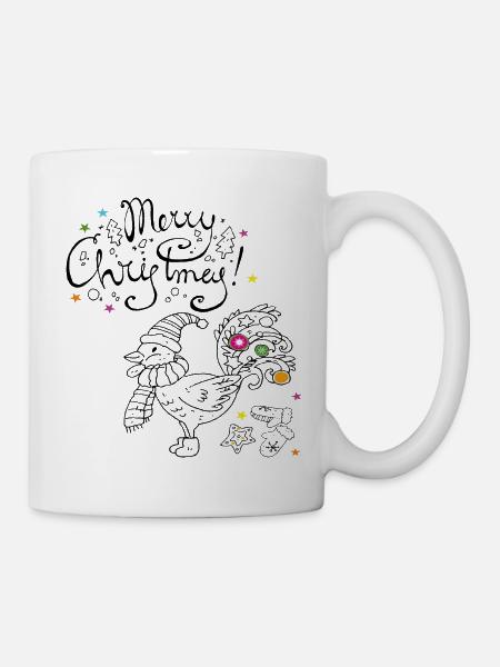 Weihnachtshuhn - Tasse - Weiß