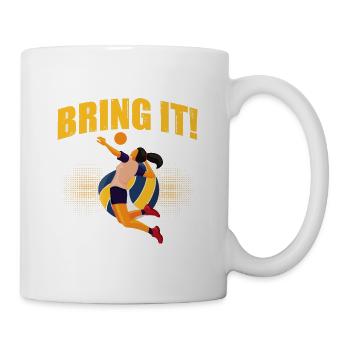 Bring It! Volleyball Schmetterball Gelb - Tasse - Weiß - Rechts