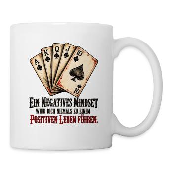 Negatives Mindset – Poker Karten Motivation - Tasse - Weiß - Rechts