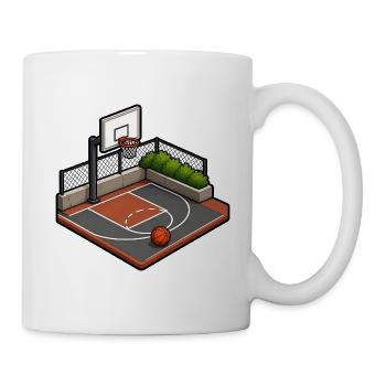 Basketball Court Korb Isometrisch Sport T-Shirt - Tasse - Weiß - Rechts