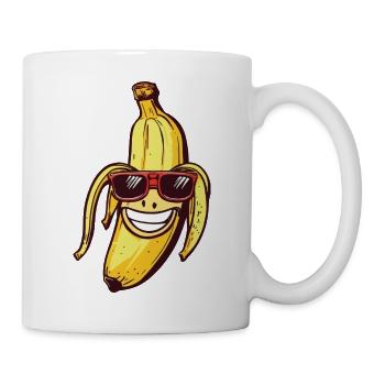 Lachende Banane mit Sonnenbrille - Tasse - Weiß - Rechts