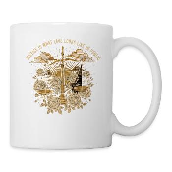 Gerechtigkeit in Liebe Skala Rosengold - Tasse - Weiß - Rechts