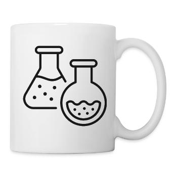Symbol der Chemie-Laborflaschen-Linie - Tasse - Weiß - Rechts