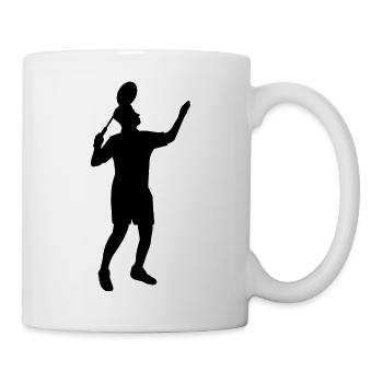 Badminton Spieler Silhouette - Tasse - Weiß - Rechts