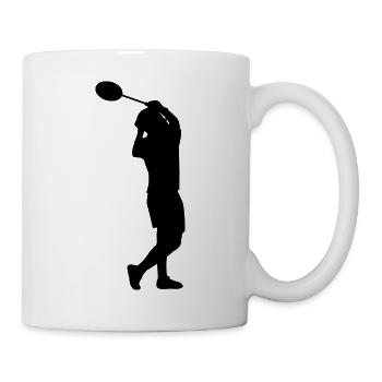 Badminton Spieler Silhouette - Tasse - Weiß - Rechts
