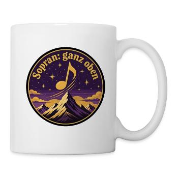 Sopran Ganz Oben Chor Sängerin Musik Note Shirt - Tasse - Weiß - Rechts