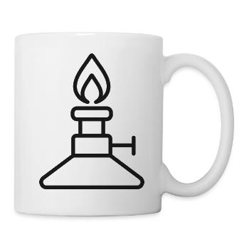 Bunsenbrenner-Labor-Liniensymbol - Tasse - Weiß - Rechts