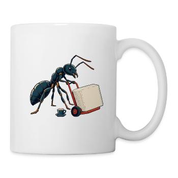 Kraftvolle Ameise mit Kaffee und Zucker - Tasse - Weiß - Rechts