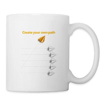 Create Your Own Path – Motivation Papierflieger - Tasse - Weiß - Rechts